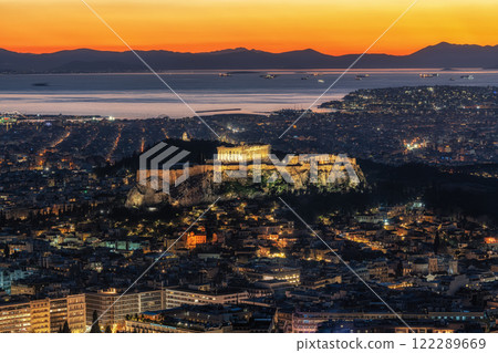 Sunset View over Athens and Acropolis 122289669