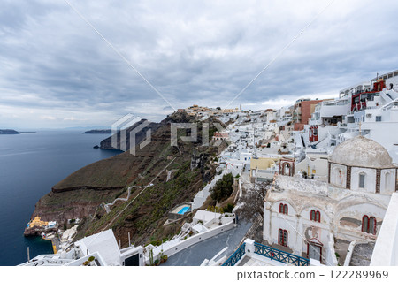 Panoramic View of Fira Santorini 122289969