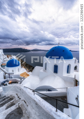 Blue Domed Church in Santorini Blue Domed Church in Santorini 122290485