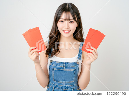 New Year's Hong Bao Meaning written by Pleasure Girlfriend and Good Luck Coupled with Good Luck. happy new year 122290490
