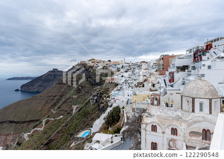 Panoramic View of Fira Santorini Panoramic View of Fira Santorini 122290548