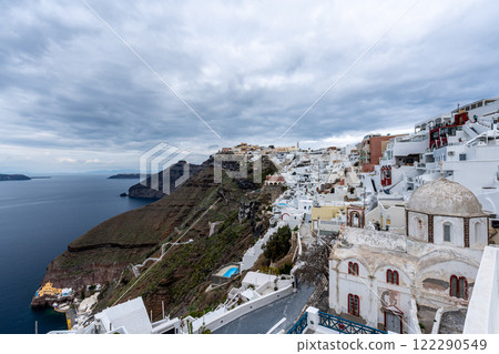 Panoramic View of Fira Santorini 122290549