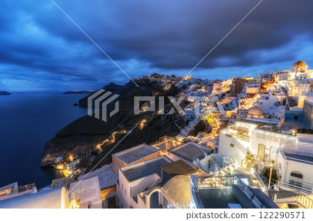 View of Fira Santorini at Night 122290571