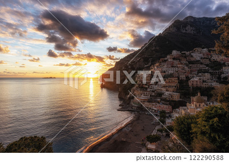 Positano Amalfi Coast Sunset View Positano Amalfi Coast Sunset View 122290588