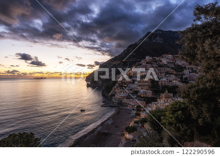 Positano Amalfi Coast Sunset View Positano Amalfi Coast Sunset View 122290596