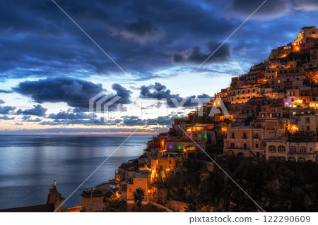 Positano Amalfi Coast Night View Positano Amalfi Coast Night View 122290609