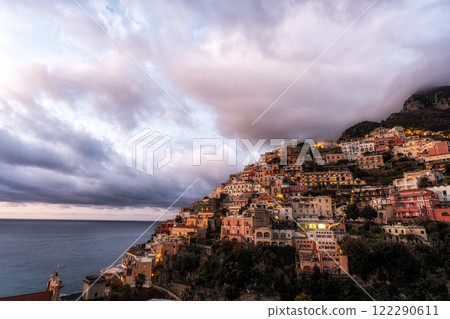 Positano Amalfi Coast Sunrise View Positano Amalfi Coast Sunrise View 122290611