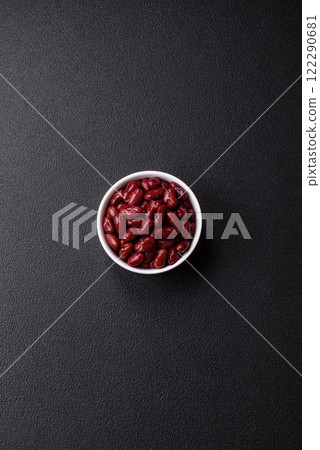 Delicious nutritious canned red beans, with salt and spices 122290681