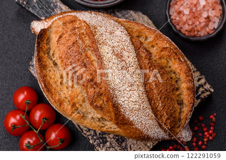 Homemade fresh crispy wholemeal bread 122291059