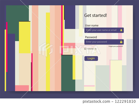 Account sign up and password form page. Login ui ux design concept illustration. Landing page template 122291810