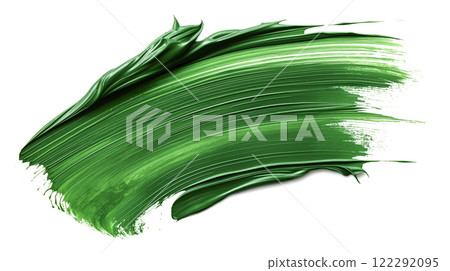 Vibrant green paint texture pattern isolated on white background. Generative AI 122292095