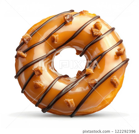 caramel glazed donut 122292396