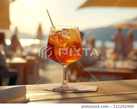 glass of aperol spritz cocktail glass of aperol spritz cocktail 122292400