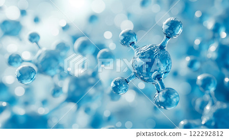 Molecular structure representing water in a scientific illustration. Generative AI Molecular structure representing water in a scientific illustration. Generative AI 122292812