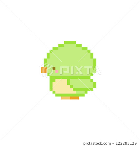 Yellow-green bird pixel art, profile Yellow-green bird pixel art, profile 122293129