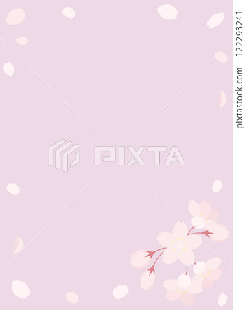 Cherry blossom banner background material vertical 122293241