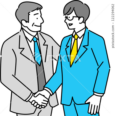 A business scene where a new employee and his boss shake hands 122294062