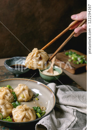 Asian steamed dumplings Asian steamed dumplings 122294167