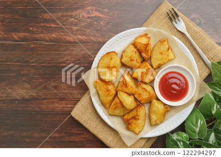 Image of hand-cut French fries Image of hand-cut French fries 122294297