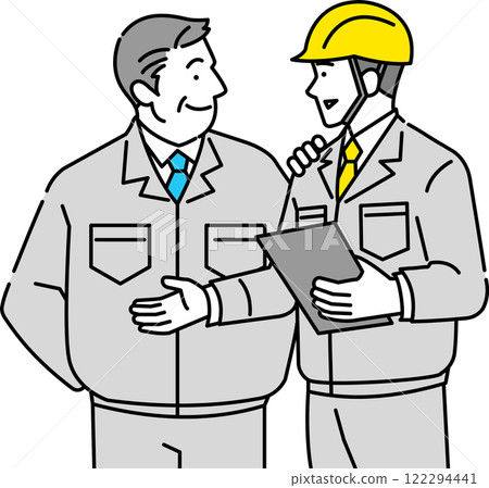 A new worker and his boss have a meeting 122294441