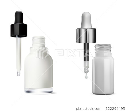 Cosmetic serum pipette dropper bottle set, vector 122294495