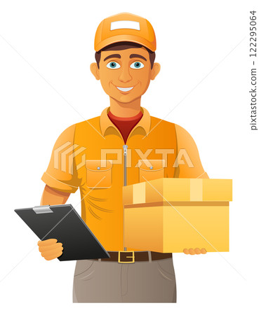 delivery young man courier service vector illustration delivery young man courier service vector illustration 122295064