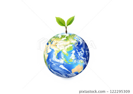 Young leaves germinating from the earth Young leaves germinating from the earth 122295309