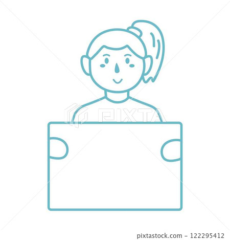 kids holding blank banner 122295412