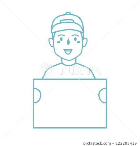 young people holding a blank banner 122295419