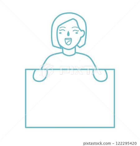 young people holding blank banner 122295420