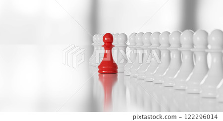 Red Pawn Among White Pawns in Chess Red Pawn Among White Pawns in Chess 122296014