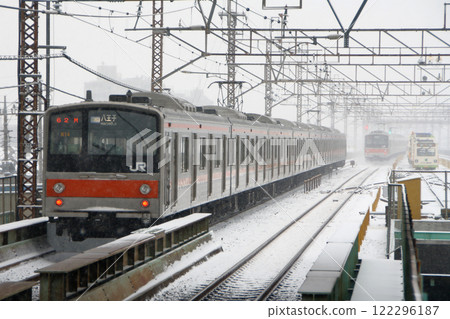 [JM] Musashino Line 205 series train (Musashino) delayed due to snow 122296187