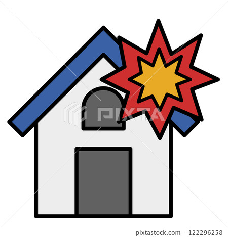 Illustration of an exploding house 122296258
