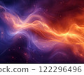 Colorful cosmic swirl with orange and purple hues in space. Generative AI 122296496