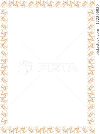 Hand drawn vector abstract outline line art floral frame. Baroque floral vintage outline design concept 122296929