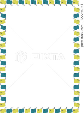 Frame of cute domestic animal. Doodle dog on white background border with empty space 122296951