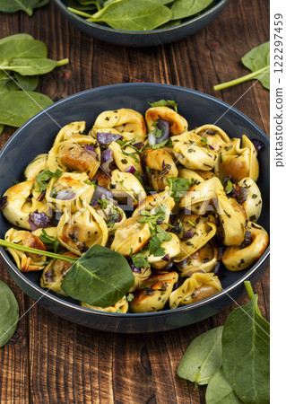 Tasty vegan dumplings. 122297459