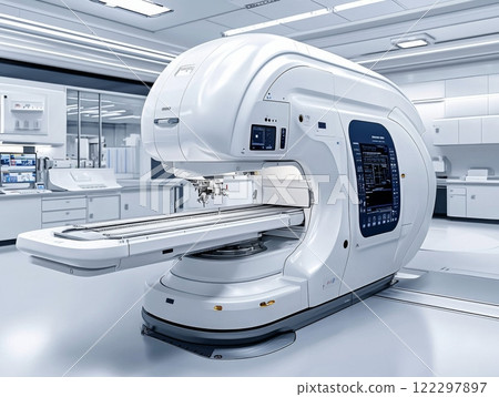 Medical imaging equipment situated in a well-lit laboratory showcasing advanced technology for patient diagnostics and treatment planning 122297897