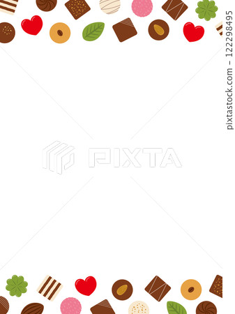 白色背景上巧克力框架的插圖_垂直類型 122298495