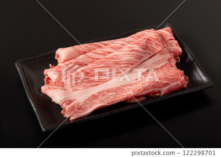 Beef shoulder loin for sukiyaki (Japanese black beef, Sendai beef) 122298701
