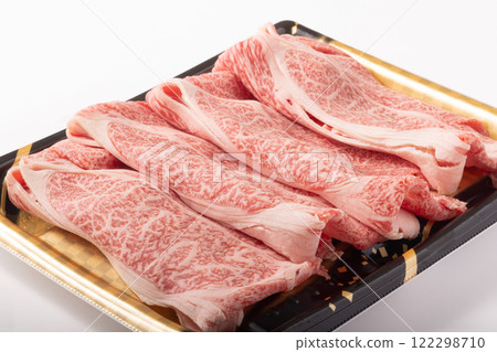 Beef shoulder loin for sukiyaki (Japanese black beef, Sendai beef) Beef shoulder loin for sukiyaki (Japanese black beef, Sendai beef) 122298710