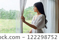 女人打開窗簾 122298752
