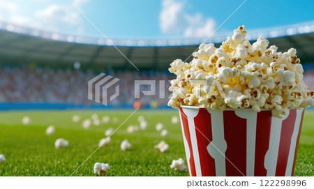 Freshly Popped Popcorn Spilling from Bucket 122298996