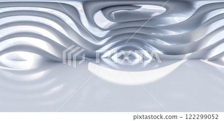 Abstract Wavy White Surface Design 360 vr panorama 122299052
