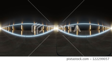 Futuristic Minimalistic Interior with Glowing Lights 360 vr 3d render panorama Futuristic Minimalistic Interior with Glowing Lights 360 vr 3d render panorama 122299057