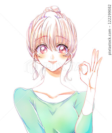 Young woman OK sign 122299082