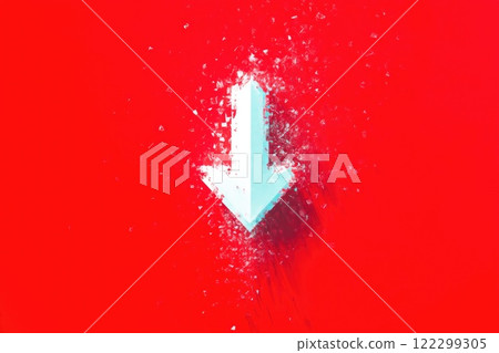 Bold Red Background with White Arrow 122299305