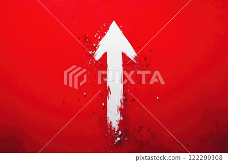 White Arrow Over Vibrant Red Horizon White Arrow Over Vibrant Red Horizon 122299308