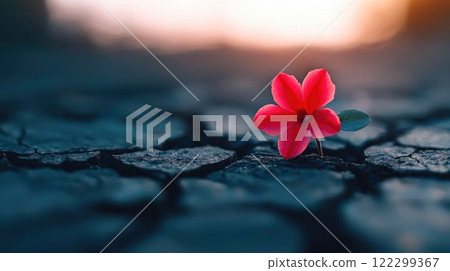 Resilient Flower Overcoming Harsh Conditions 122299367