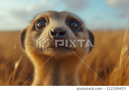 Wild Meerkat in Natural Safari Habitat Wild Meerkat in Natural Safari Habitat 122299455